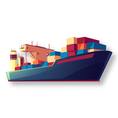 cargo ship with shadow